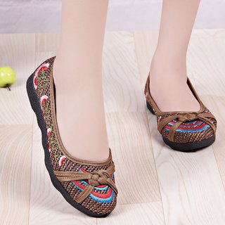 Women Linen Flats Casual Comfort Plus Size Slip On Shoes
