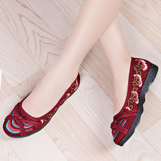 Women Linen Flats Casual Comfort Plus Size Slip On Shoes