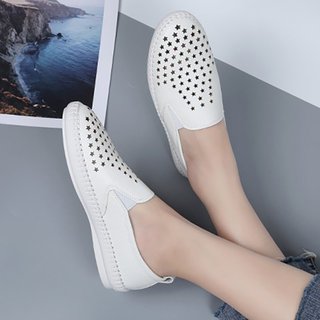 Women Pu Loafers Flat Star Casual Comfort Plus Size Shoes