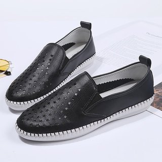 Women Pu Loafers Flat Star Casual Comfort Plus Size Shoes