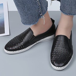 Women Pu Loafers Flat Star Casual Comfort Plus Size Shoes