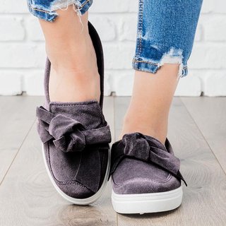 women nubuck loafers casual bowknot shoes