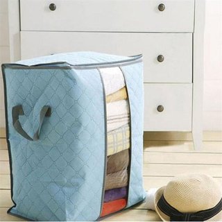 Foldable Bamboo Charcoal Storage Bins Clothes Blanket Closet