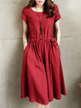 burgundy casual dress