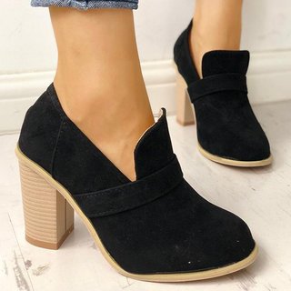 women solid thick heel elegant high heel cute work boots