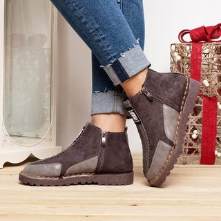 flat round toe ankle boots