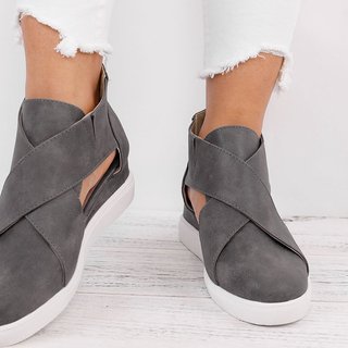 Size Wedge Heel Shoes with Zipper