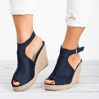 espadrille wedges adjustable buckle sandals