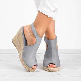 espadrille wedges adjustable buckle sandals