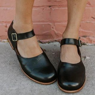 Popjulia Pumps Low Heel Casual Closed Toe Coffee Pumps