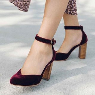 closed toe chunky heels ankle strap sandals