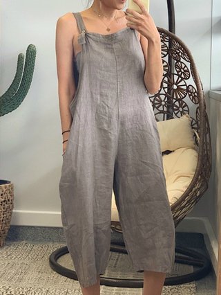 Spaghetti Paneled Casual Jumpsuits Rompers Popjulia Com