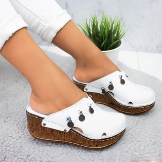 Popjulia Sandals Blue Wedge Heel Closed Toe Sandals