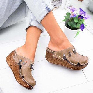 Popjulia Sandals Blue Wedge Heel Closed Toe Sandals