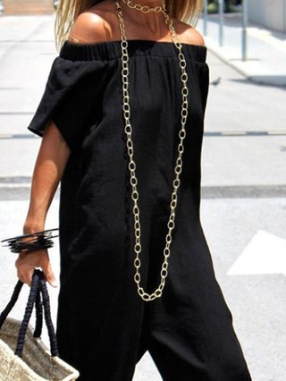 off the shoulder casual jumpsuit