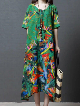 3 4 Sleeve Fashion Linen Dresses 2020 Popjulia