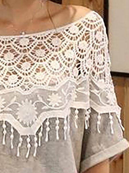 boat neck with half sleeve blouse half sleeve bateau boat neck fringed croched blouse boat neck with half sleeve blouse half sleeve bateau boat neck fringed croched blouse