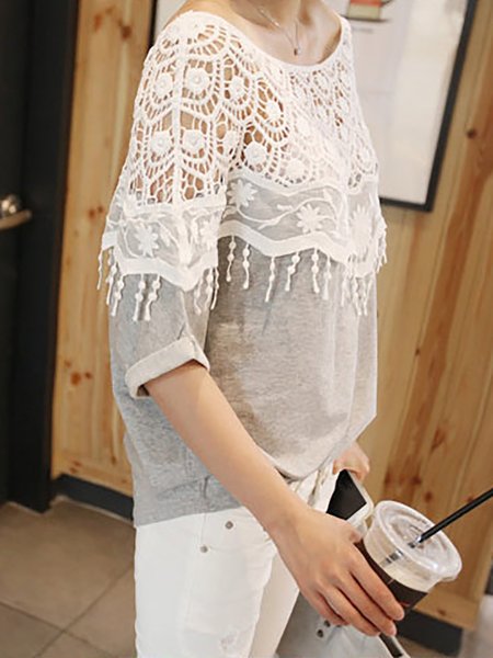 boat neck with half sleeve blouse half sleeve bateau boat neck fringed croched blouse boat neck with half sleeve blouse half sleeve bateau boat neck fringed croched blouse
