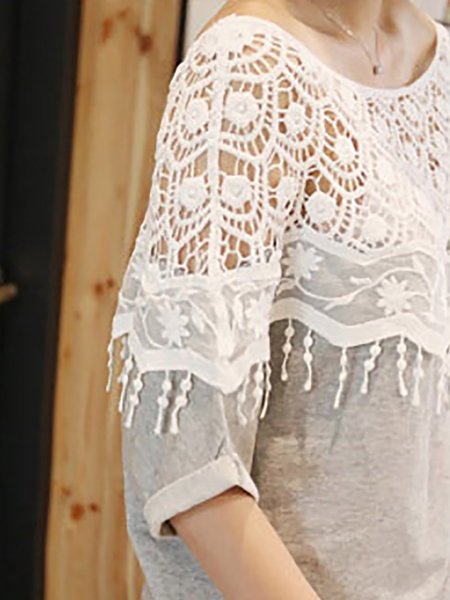 boat neck with half sleeve blouse half sleeve bateau boat neck fringed croched blouse boat neck with half sleeve blouse half sleeve bateau boat neck fringed croched blouse