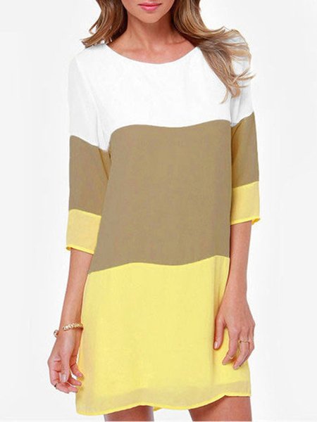 3/4 Sleeve Chiffon Dress