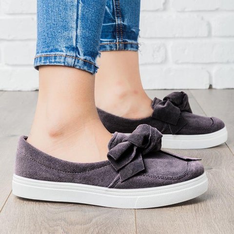 nubuck loafers casual bowknot shoes