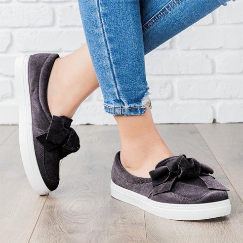 nubuck loafers casual bowknot shoes