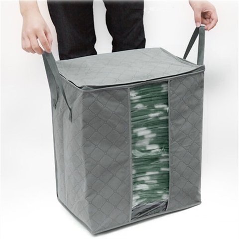 Foldable Bamboo Charcoal Storage Bins Clothes Blanket Closet Foldable Bamboo Charcoal Storage Bins Clothes Blanket Closet Organizer Bag Case