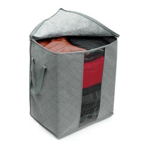 Foldable Bamboo Charcoal Storage Bins Clothes Blanket Closet