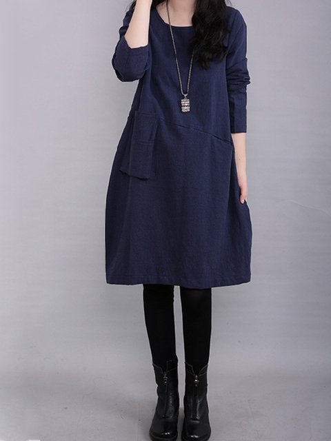 navy shift dress long sleeve