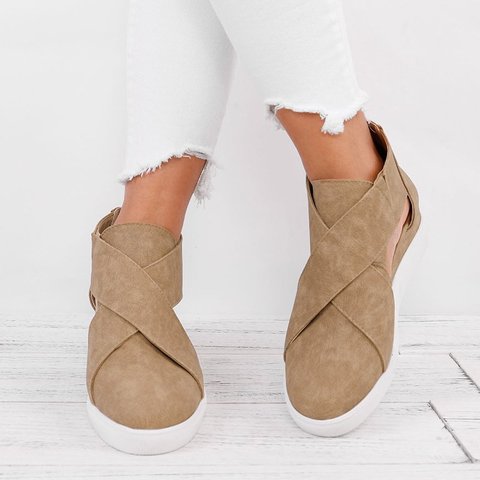Criss cross cut out wedge sneakers hot sale