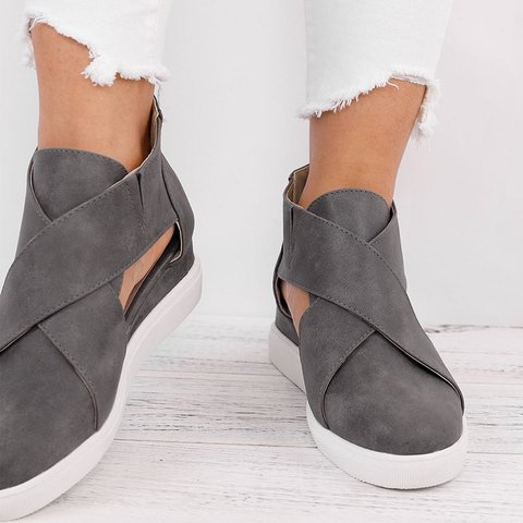 Criss Cross Cut Out Wedge Sneakers Online Sale Up To 59 Off
