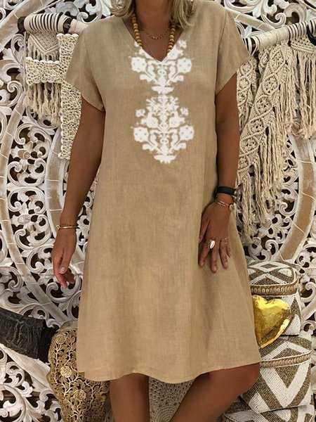 V Neck Women Dresses Going Out Printed Tribal Dresses Popjulia Com