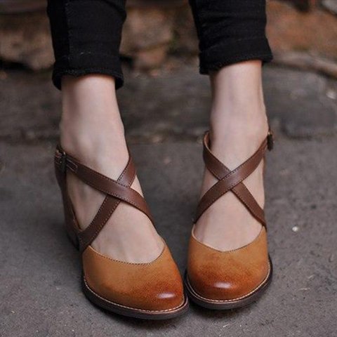 Popjulia Sandals Brown Closed Toe High Heel Sandals