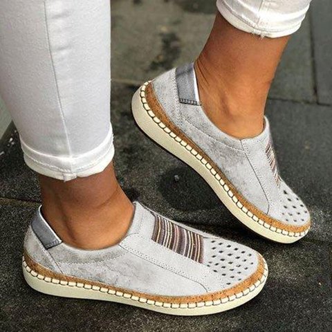 hollow out round toe casual sneakers