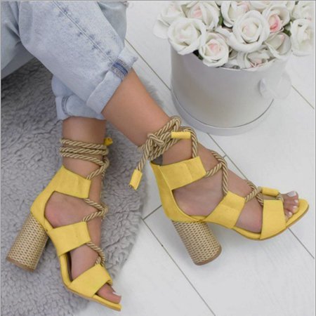Popjulia Sandals Royal Blue Open Toe High Heel Casual Sandals