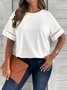 Plus Size Lace Casual Jersey Loose T-Shirt